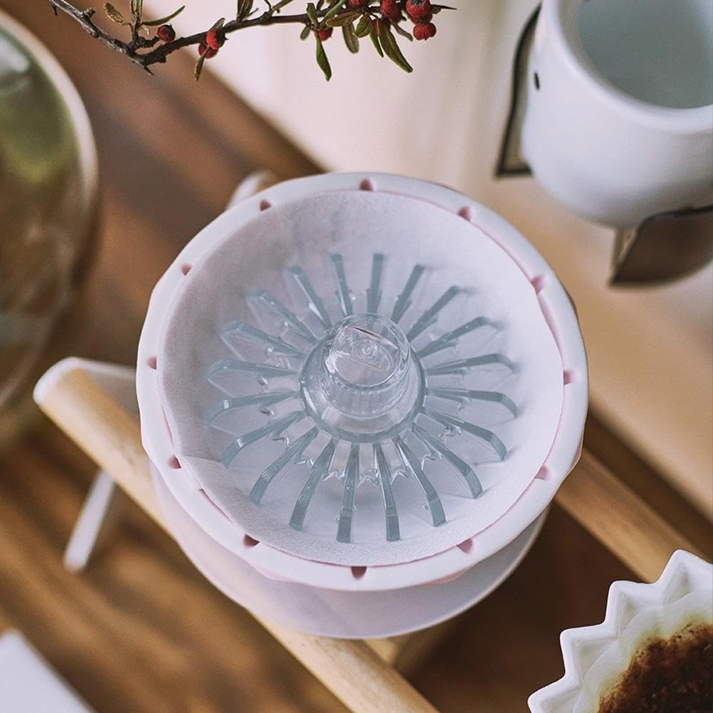 Coffee Filter Paper Assist Tool, V60 Coffee Filter Shape Retainer, Coffee Paper Presser, Compatible with Conical Drippers and Filters, Tritan Resin