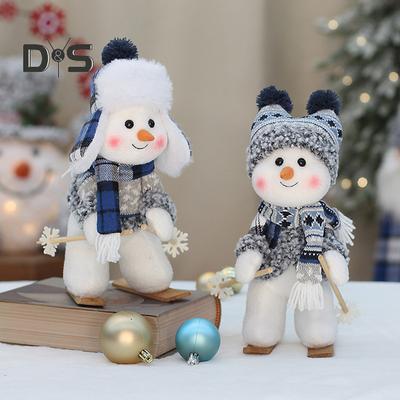 Різдвяна лялька-сніговик, плюшева іграшка, м'яка фігурка сніговика, різдвяні прикраси для дому, центральні елементи стільниці, вечірка під каміном