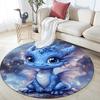 Blue Dragon Round Area Rug,Carpet Rug for Living Room Bedroom Sofa Playroom Decor,Non-slip Floor Mat