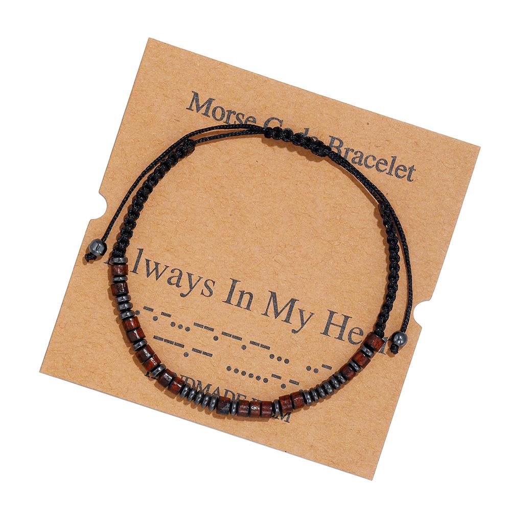 Fashion Braided Bracelet Morse Code Couples Bracelets for Men and Women