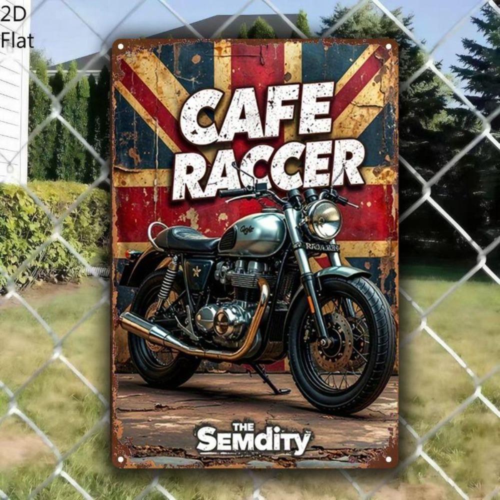 Retro Motorcycle Tin Sign Man Cave Garage Decor 20x30 Cm Metal Poster