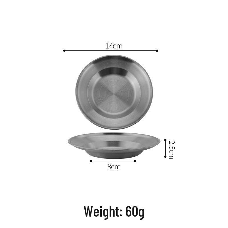 Korean BBQ Gold Stainless Steel Plate for Western Restaurant - Steak, Pasta, Dim Sum.
