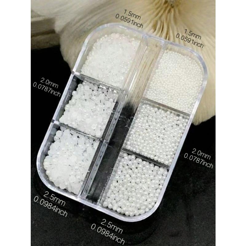 1 Box Nail Parts Half-Round And Full-Round Simulation Pearl And Steel Beads Set Nail Decoration Parts Nails Nail Supplies