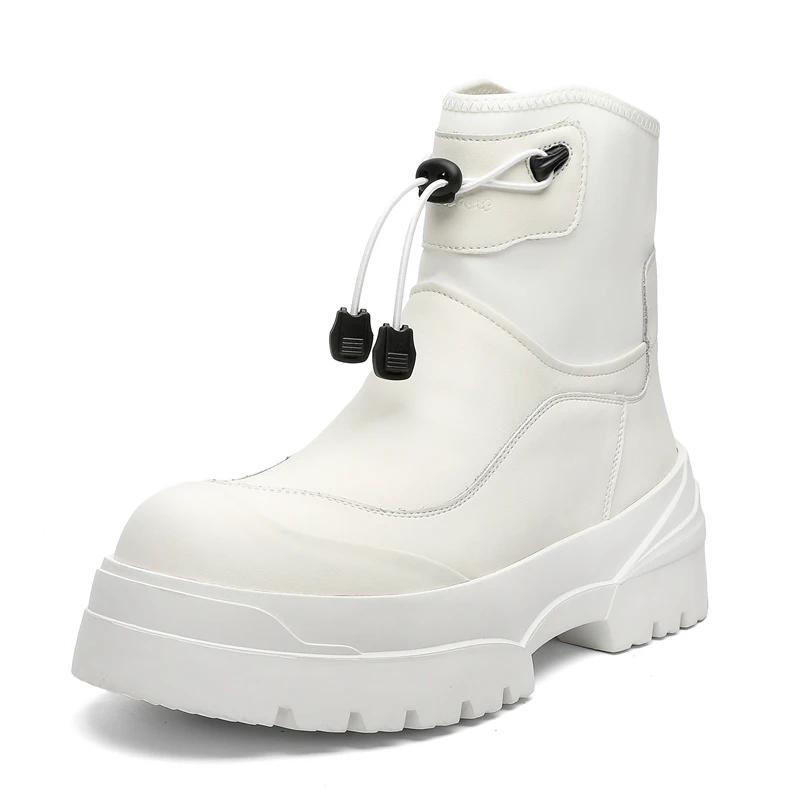 Autumn Men's Boots Winter Fur Ankle Boots Design Denim Cool Chelsea Boots for Men