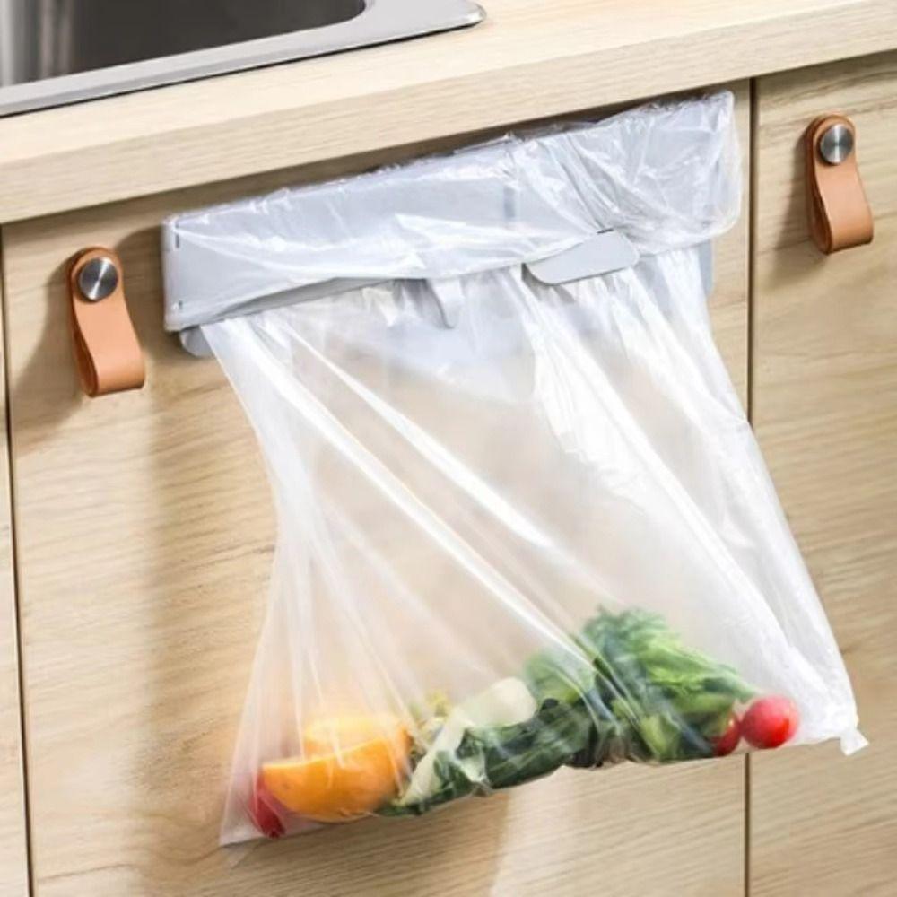 Portable Hanging Trash Bag Holder Save Space Foldable Folding Trash Can Kitchen Storage Rack