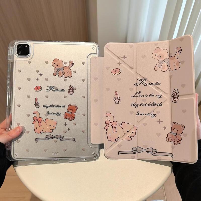 SMVP Cute Cartoon iPad Protective Case with Pencil Slot