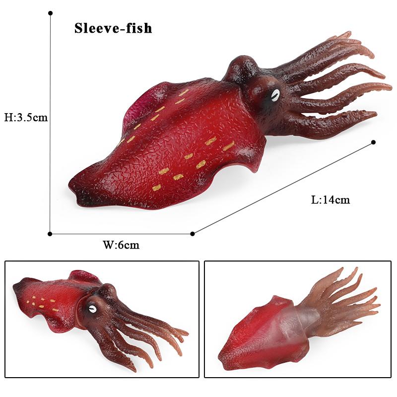 Oenux Marine Molluscs Model Simulation Squid Octopus Growth Cycle Action Figure Sealife Animals Education Collection Kids Toy