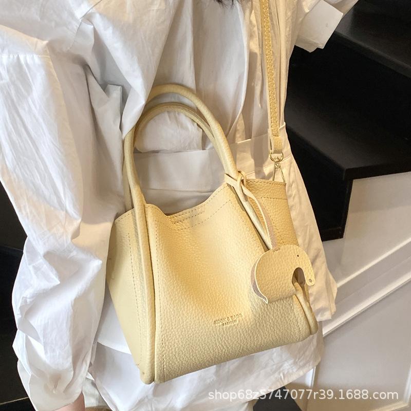 Lychee bucket bag women's new niche texture hand-to-hand shoulder crossbody bag high-end fresh vegetable basket bag