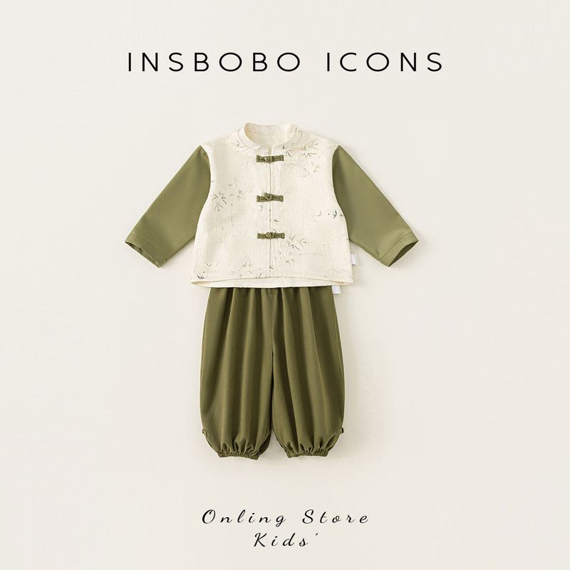 One-Year-Old Boy s Formal Outfit, Autumn Tang Suit, New Chinese-Style Autumn Clothing, Little Boy s Suit, Children s Traditional Chinese Clothing Off-White 100