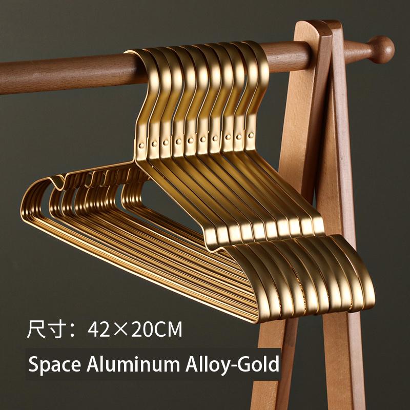 

5PCS/set New Gold Metal Hanger,Space Aluminum Alloy Drying Rack for Dress Camisole,Durable Wardrobe Space Saver Organizer Racks 5PCS