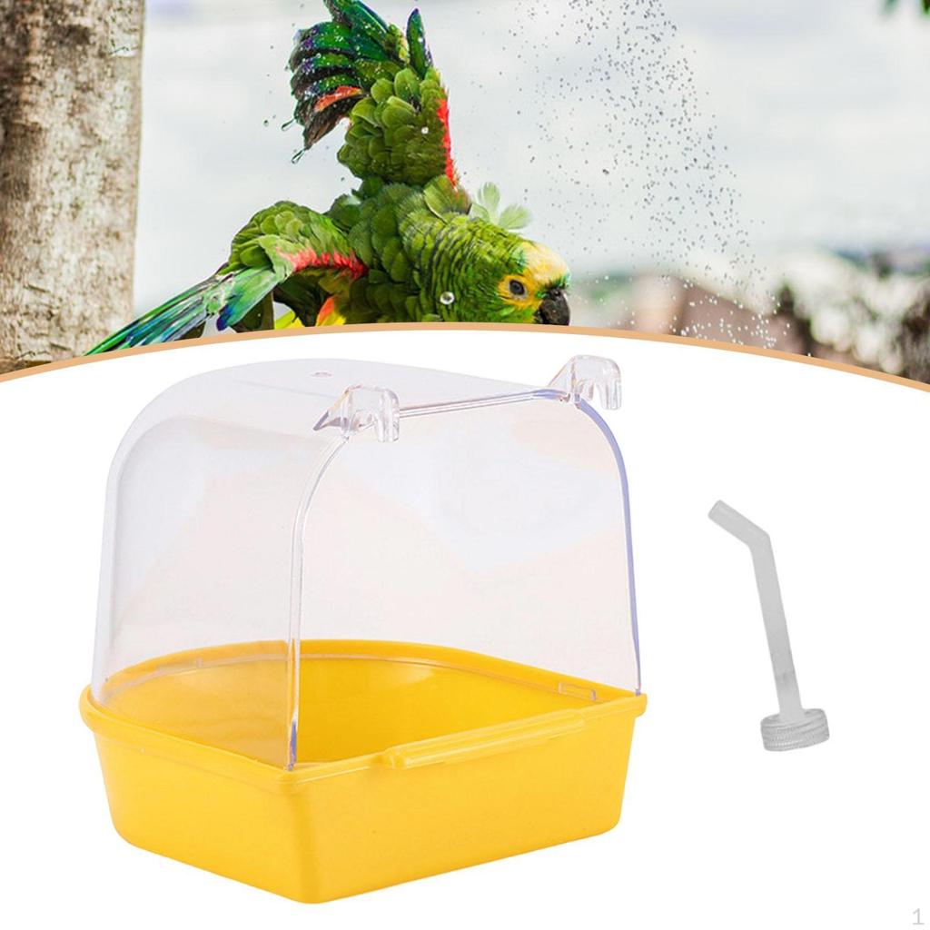 Bird Bath Box Cage Accessory Versatile Parrot Bowl Hanging Bathtub for Canary Budgie
