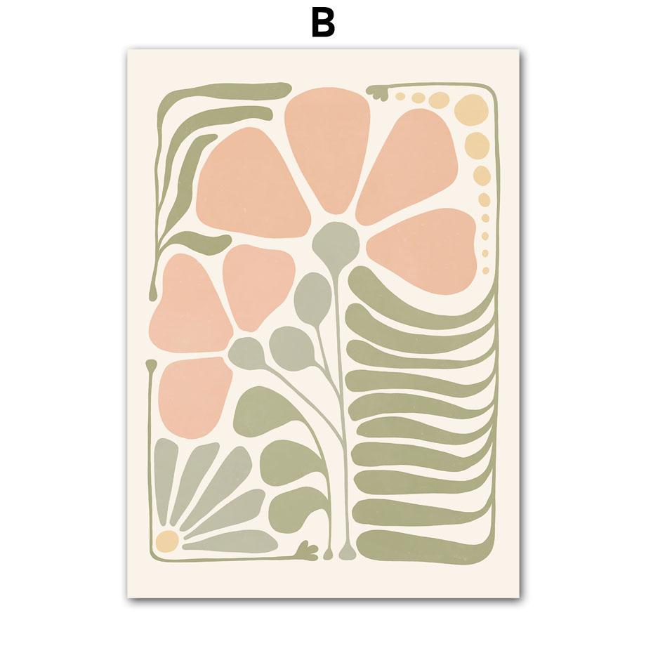 Flowers Coral Butterfly Shapes Abstract Wall Art Canvas Painting Nordic Posters And Prints Wall Pictures For Living Room Decor