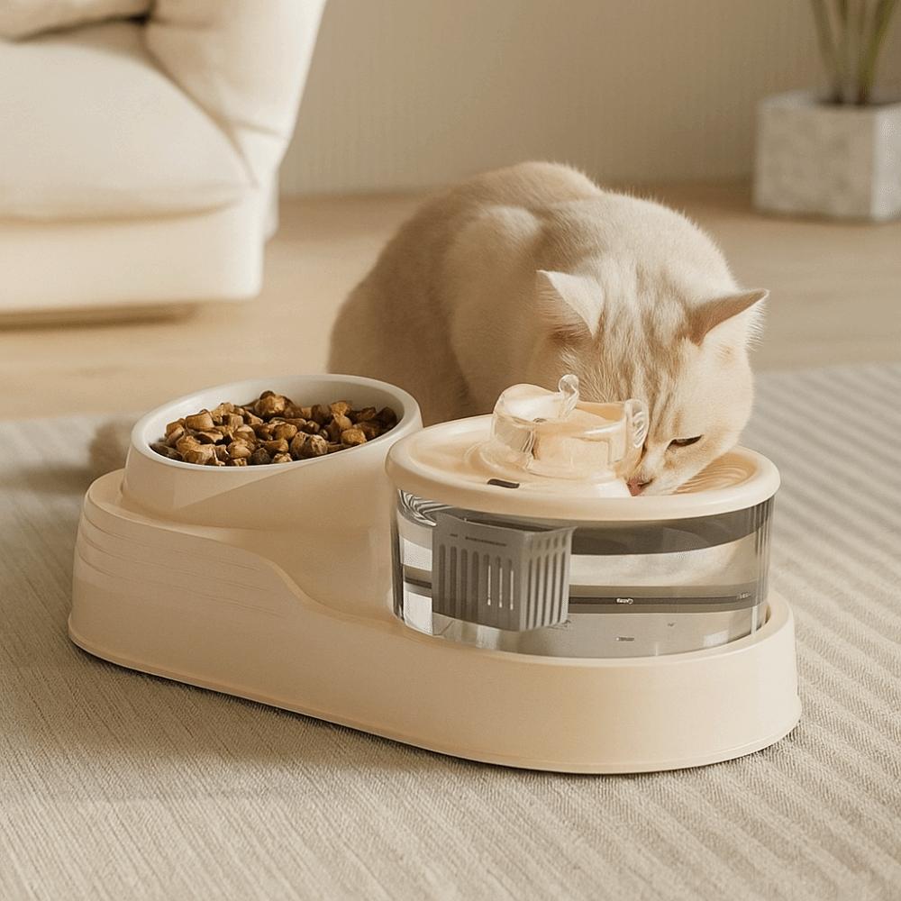 Mute 2-in-1 Pets Water Fountain Auto Filter Pet Feeder Pet Supplies Cat Drinker Bowl  for Home
