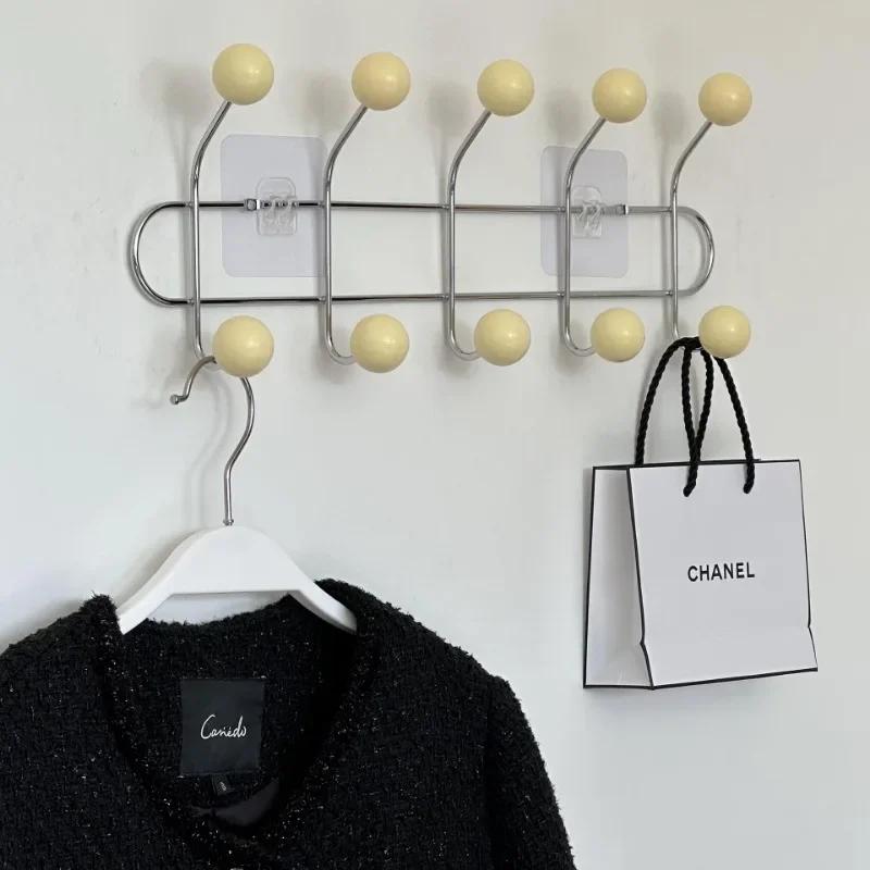 Entrance Hall Wall Coat Racks Bedroom Clothing Storage Hanger Rack Hooks Portable Backpack Cap Scarf Clothes Organizer Hangers