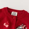 DAVE&BELLA Disney IP Girls' Red Knitted Cardigan