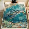 1PC Marine Animals  Print FlAannel Blanket, High Quality Comfortable for All Seasons, Home Decor, Warmth and Comfort