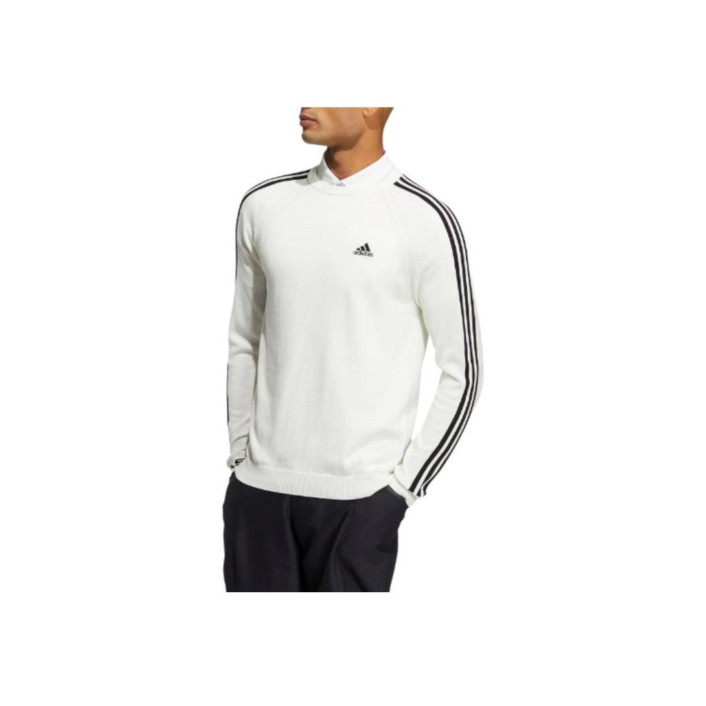 Adidas Logo Print Stand Collar Long Sleeve T-Shirt Men Tops White HG8265