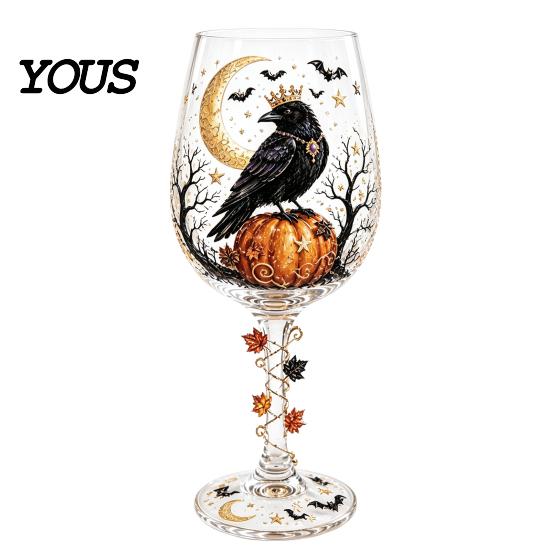 Regalo Tematico per Compleanni Halloween Bicchiere da Vino, Gatto Fantasma Spettrale Strega Zucca Bicchiere da Bevanda Accessori Unici per Home Bar Vini, Cocktail,