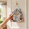 Decorative Shell Starfish Sign Summer Coastal Wooden Wreath, Ocean Welcome Sign, Nautical Easy to Hang Door Decor Front Hanger for Porch, Indoor,