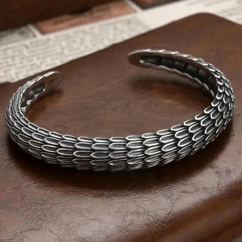 Personalized Retro Ethnic Pixiu Bangle for Men Women Stylish Cuff Bracelet Unique Jewelry Gift
