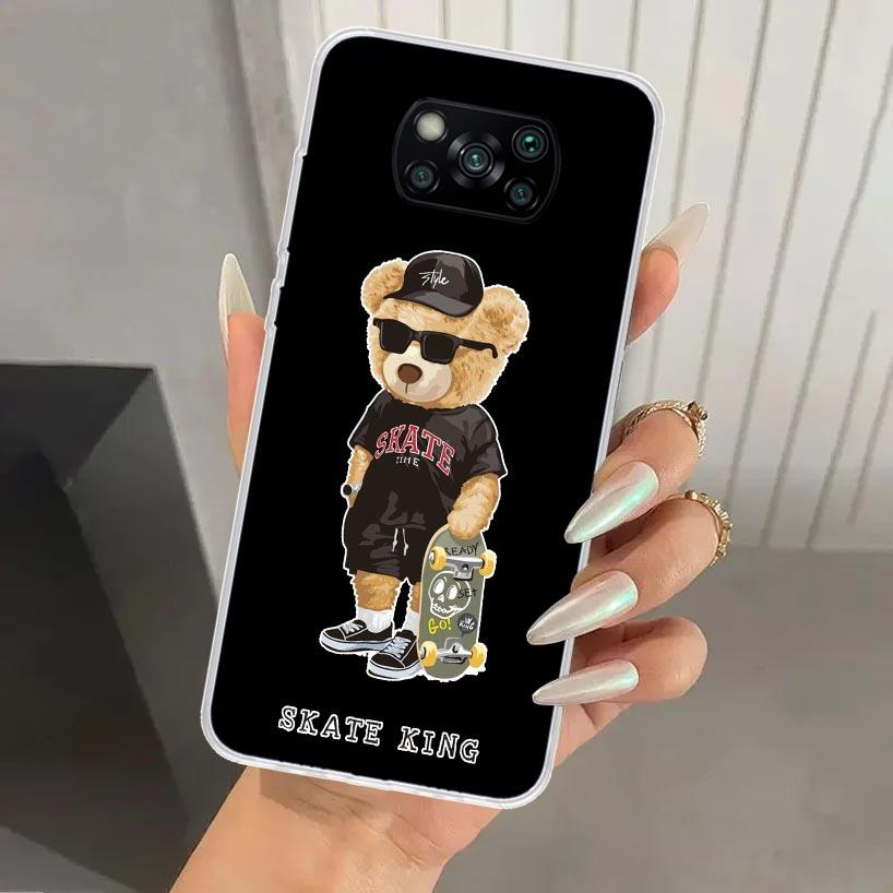 Fashion Brand Bear Phone Case for Xiaomi Poco X5 X6 X7 Pro F7 Ultra M7 Redmi 15 15C 13 13C 12 12C 10 10A 10C 9 9A 9C 9T Shell Po