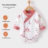 Unisex Cotton Long-Sleeve Snap-Up Bodysuit for Babies - All-Season Newborn Romper