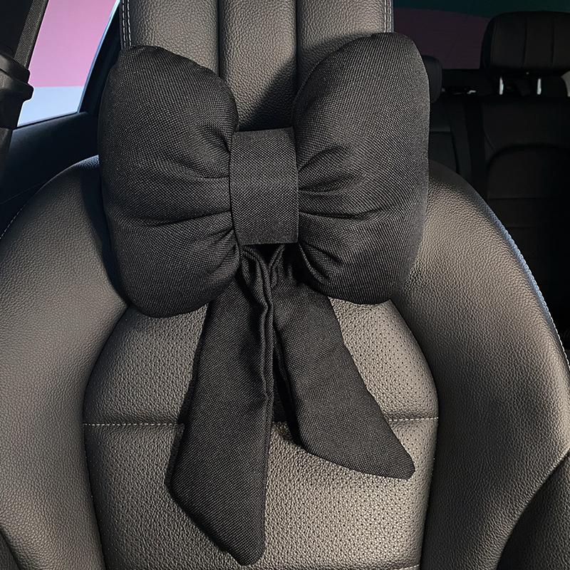 Creative Bowknot Shape Car Neck Pillow Female Cute Car Seat Headrest Support Waist Pillows Sofa Auto Interior Ornaments