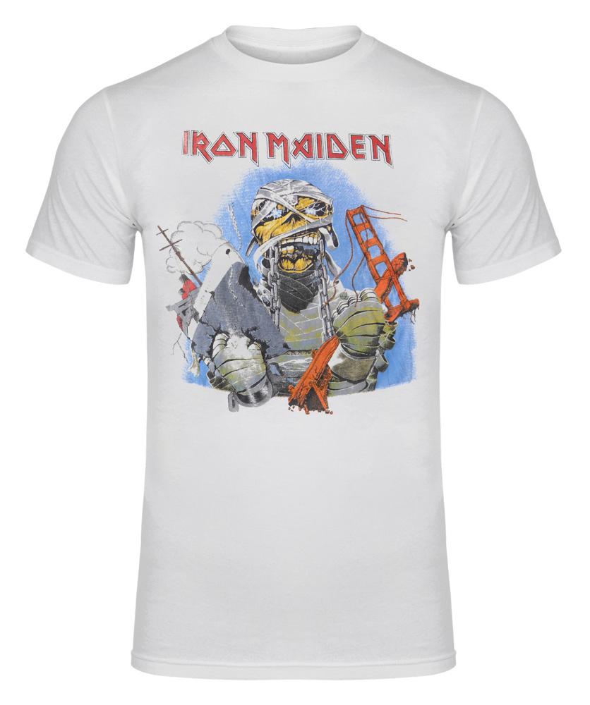 

Белая двусторонняя футболка унисекс Iron Maiden California Invasion Tour 1985