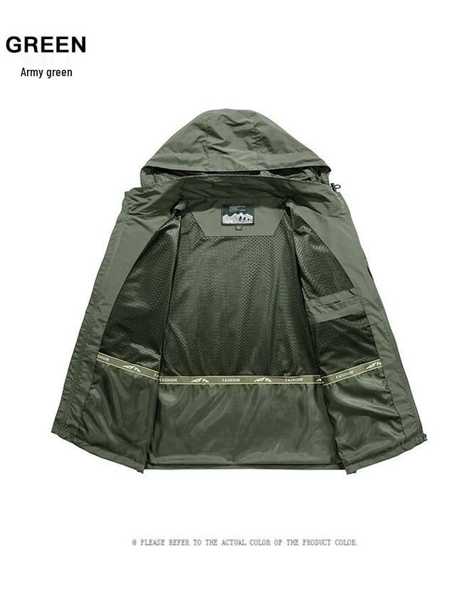 Men's Multi-Pocket Windbreaker Jacket