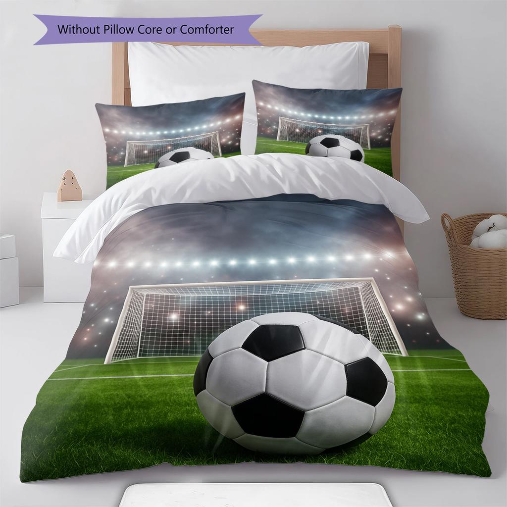 Set cu cuvertură și fețe de pernă cu model de desene animate Decorare casă Cadou de ziua de naștere (1 * husă de pilotă + 2 * fețe de pernă, fără miez)