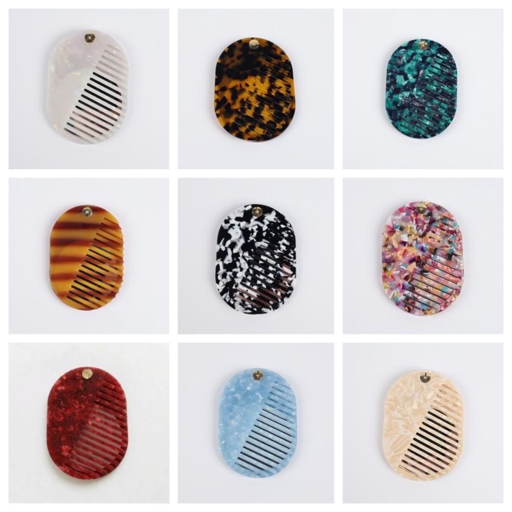 Anti-Static Folding Hair Brush Mini Acetate Makeup Mirror Portable 2-in-1 Comb Mirror  Student Use