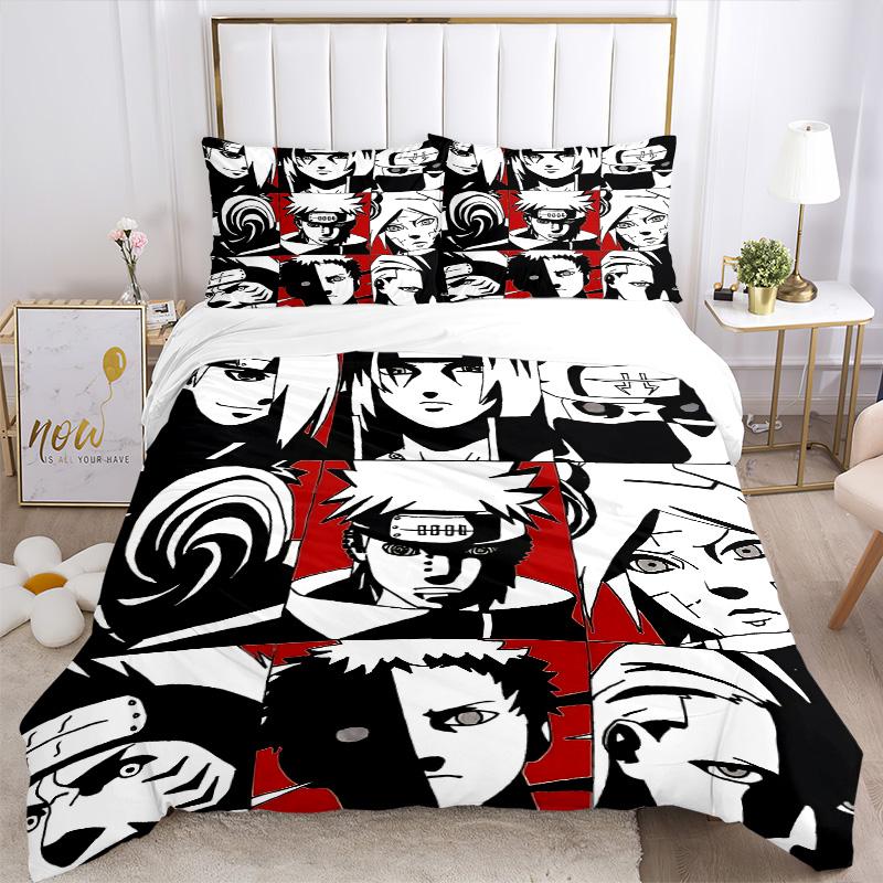 Naruto Characters Collage Print 3Pcs Bedding Setduvet Cover With 2 Bedropillowcase Home Birthday Gift