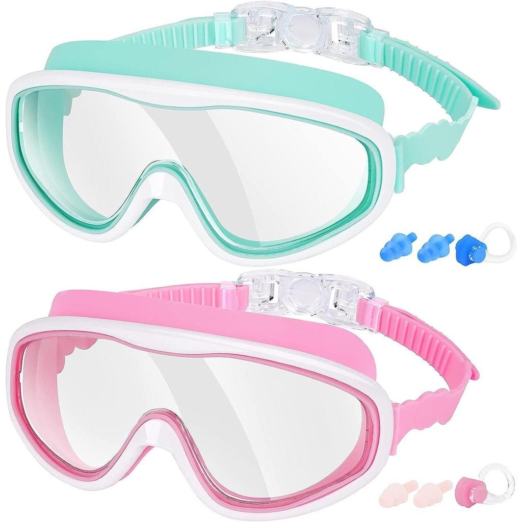 Balení 2 dětských plaveckých brýlí, Plavecké brýle se širokým zorným polem pro děti od 3 do 15 let