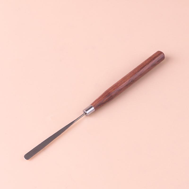 Natural Wood Handle Nail Art Spatula With High Elasticity Stainless Steel Tips Perfect For Home Manicure Salon Use