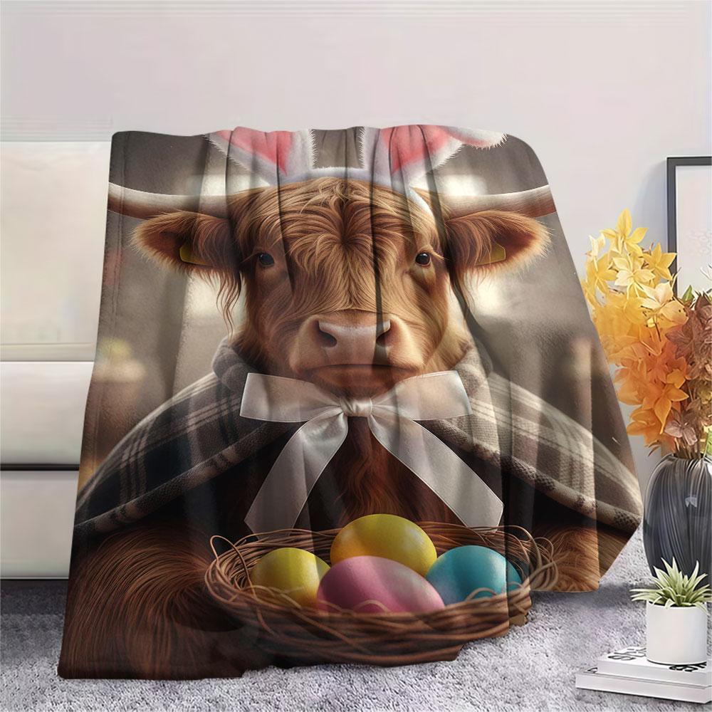 1Pc Adorableanimals Print Flannel Blanket, High quality Comfortable for All Seasons, Home Decor, Warmth and Comfort,Gifts