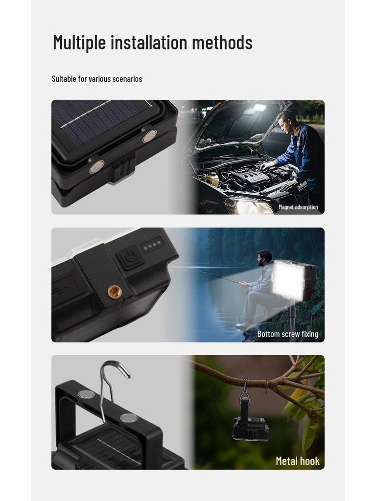 Portable Outdoor Full-Screen Handheld Lamp: Long Battery, Rainproof, Multifunctional Camping Light