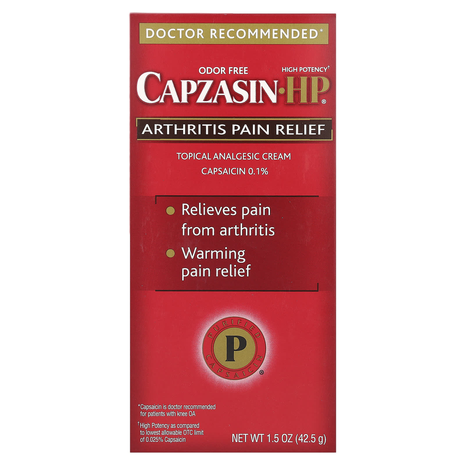 

Capzasin, средство от боли при артрите, без запаха, 1,5 унции (42,5 г)