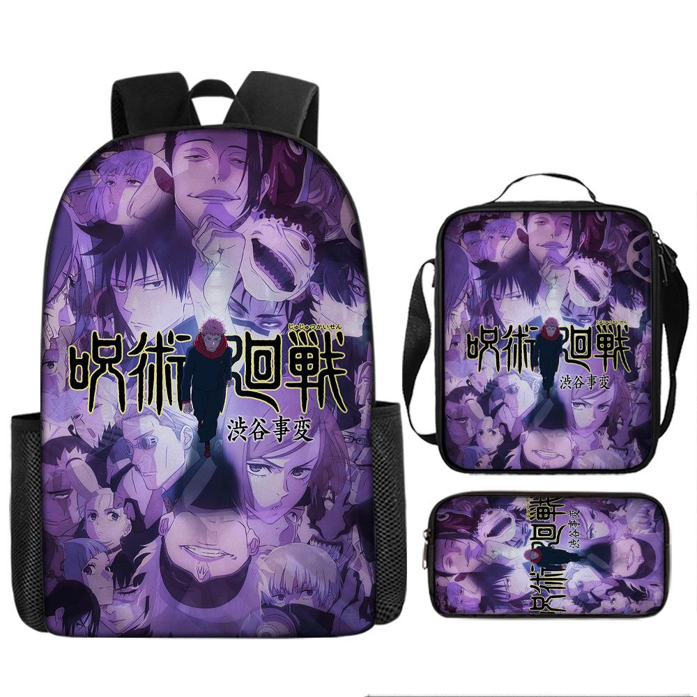 Spell Return Battle School Bag Elementary School Student Animation Backpack Large Capacity Three-piece Set