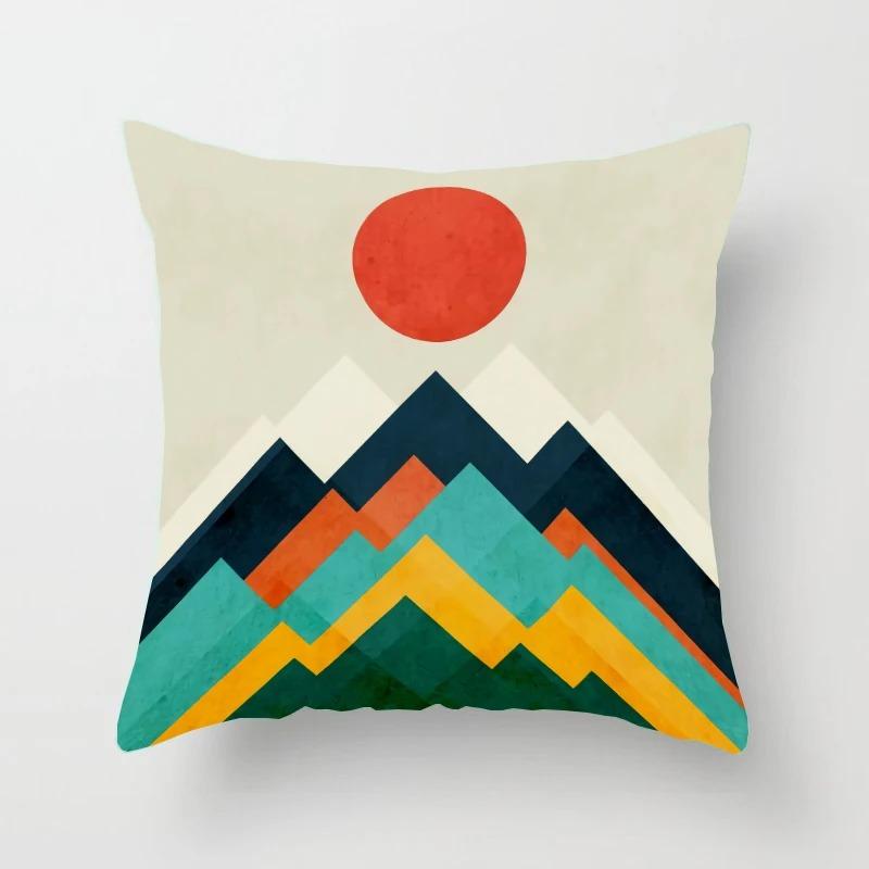Creative Geometric Colorful Pattern Pillowcase Interior Decoration Office Living Room Home Pillowcase