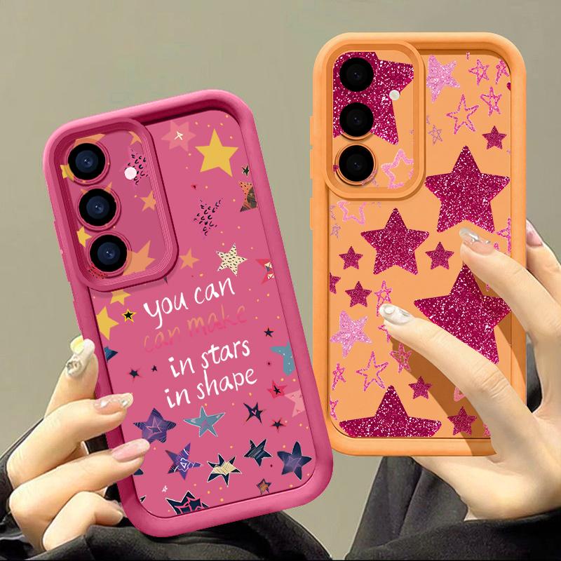 Colorful Stars Print Case For Samsung Galaxy A57 A37 A27 A17 5G A56 A36 A26 A16 A55 A54 S21 FE S22 S23 S24 Plus S25 S26 Ultra Shockproof Bumper Cover