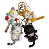 Llaveros de Gato de Ganchillo Hechos a Mano Llavero de Animal Gato Colgante de Gato Tejido a Mano Multicolor Para Regalo