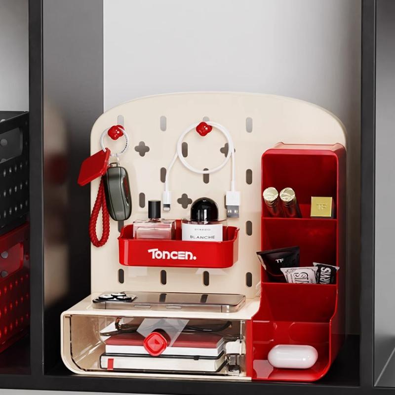 Multifunctional Stationery Storage Box Drawer Organizer Multigrid Desktop Organizer Office Table Hole Board Jewelry Hanging Rack