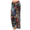 Women Wide Leg Pants Printed Large Flared Pocket Casual Cotton Linen Trousers Loose Fit Breathable Comfortable Bottoms