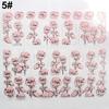 3D Embossed Pink Flowers Design Nail Art Decal Tips Stickers Manicure Tool