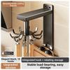 Wall Mounted Utensil Organizer 360 Degrees Rotating Kitchen Storage Rack Kitchen Hook Rack  Kitchen