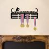 Metal Wall Art Hockey Stick Display Holder, Medal Hanger with 12 Rungs for Ribbons Awards, Sports Memorabilia Showcase for Bedroom Game Room
