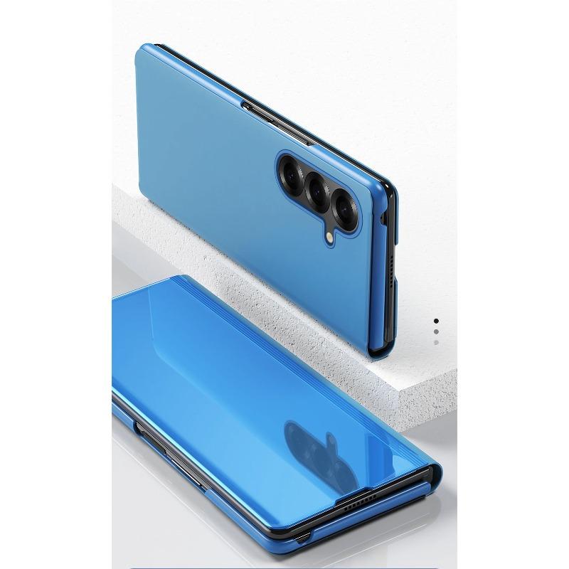 Luxus vertikaler Spiegelständer Klare Schutz-Smart-Hülle für Samsung Galaxy Z Fold 7 6 5 4 3 Schlanke stoßfeste Kunststoff-Handyhülle