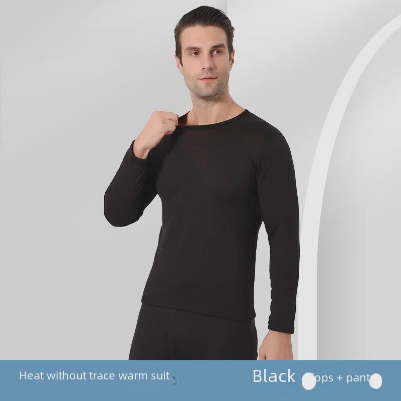 "Men's and Women's Slim Fit Thermal Underwear Set with German Velvet - Round Neck, Cold-Proof, Perfect for Autumn and Winter"