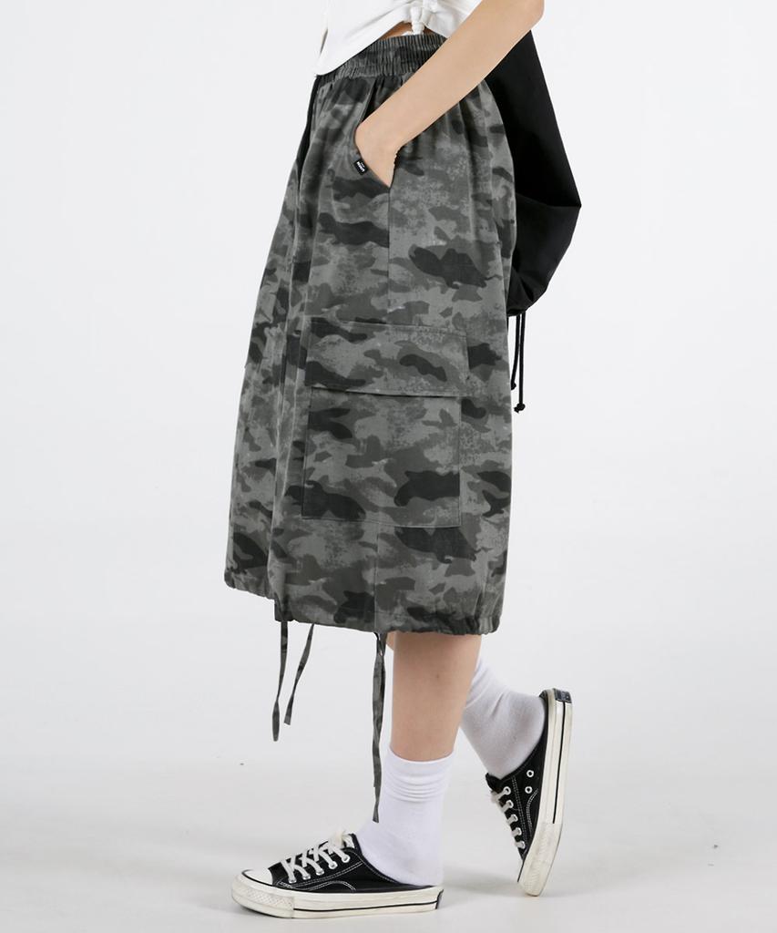 UMM Women'S Elastic Waist Camo Wide Bermuda Shorts 2 Colors