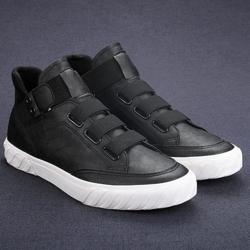 Modische Herren-Sneaker für Frühling und Herbst, hohe Lederschuhe, Schlupfstiefeletten für Herren, modisch, allgleiches, bequemer Vulkanisierungsschuh